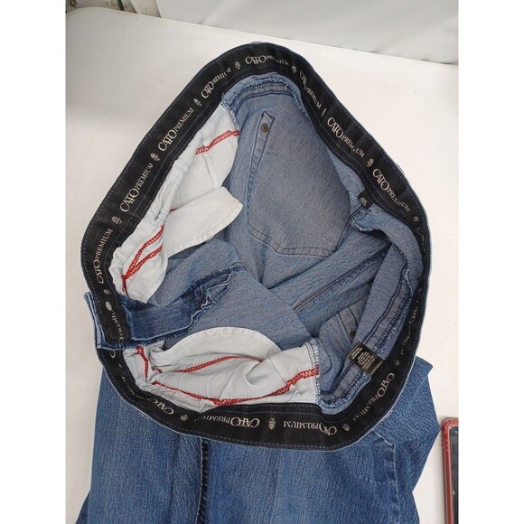 Cato Denim Blue Jeans Size 22W Pockets Distressed Elastic Waistband - Picture 6 of 9